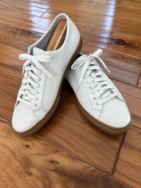 Vince White Leather Sneakers with Gum Sole